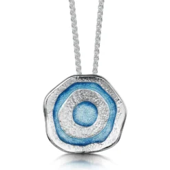 Brodgar Eye Enamelled Dress Pendant Necklace In Sterling Silver