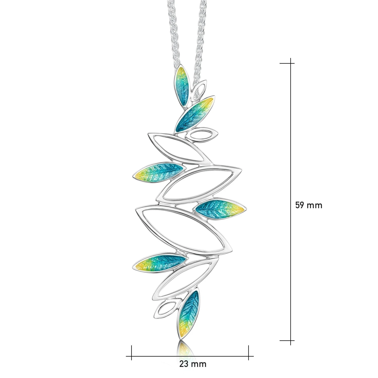 Seasons Silver Dress Pendant Necklace In Summer Enamel 3 Seasons Silver Dress Pendant Necklace In Summer Enamel - Image 3