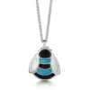 Bumblebee Sterling Silver Dress Pendant In Blue Enamel