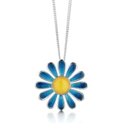 Coloured Daisies Pendant In Tropical Enamel