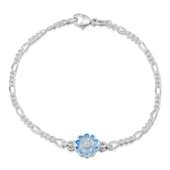 Primula Scotica 1-flower Cubic Zirconia Bracelet In Forget-Me-Not Blue