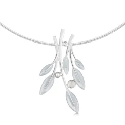 Rowan Dress Necklace In Frost Enamel With Moonstone, Pearl & CZ