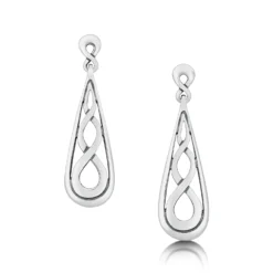 Celtic Teardrop Earrings In Sterling Silver