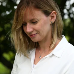 Bumblebee Hot Pink Pendant In Sterling Silver 5 Bumblebee Hot Pink Pendant In Sterling Silver -Bijourist Sales Store LorrainewearingBumblebeeinHotPinkEP273EE0273