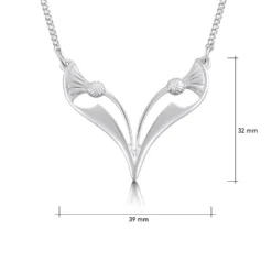 Thistle Necklace In Sterling Silver -Bijourist Sales Store N62 sizes