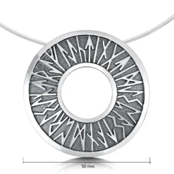 Runic Dress Necklace In Sterling Silver -Bijourist Sales Store NX34 sizes