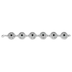 Celtic Onyx 6-link Bracelet In Sterling Silver