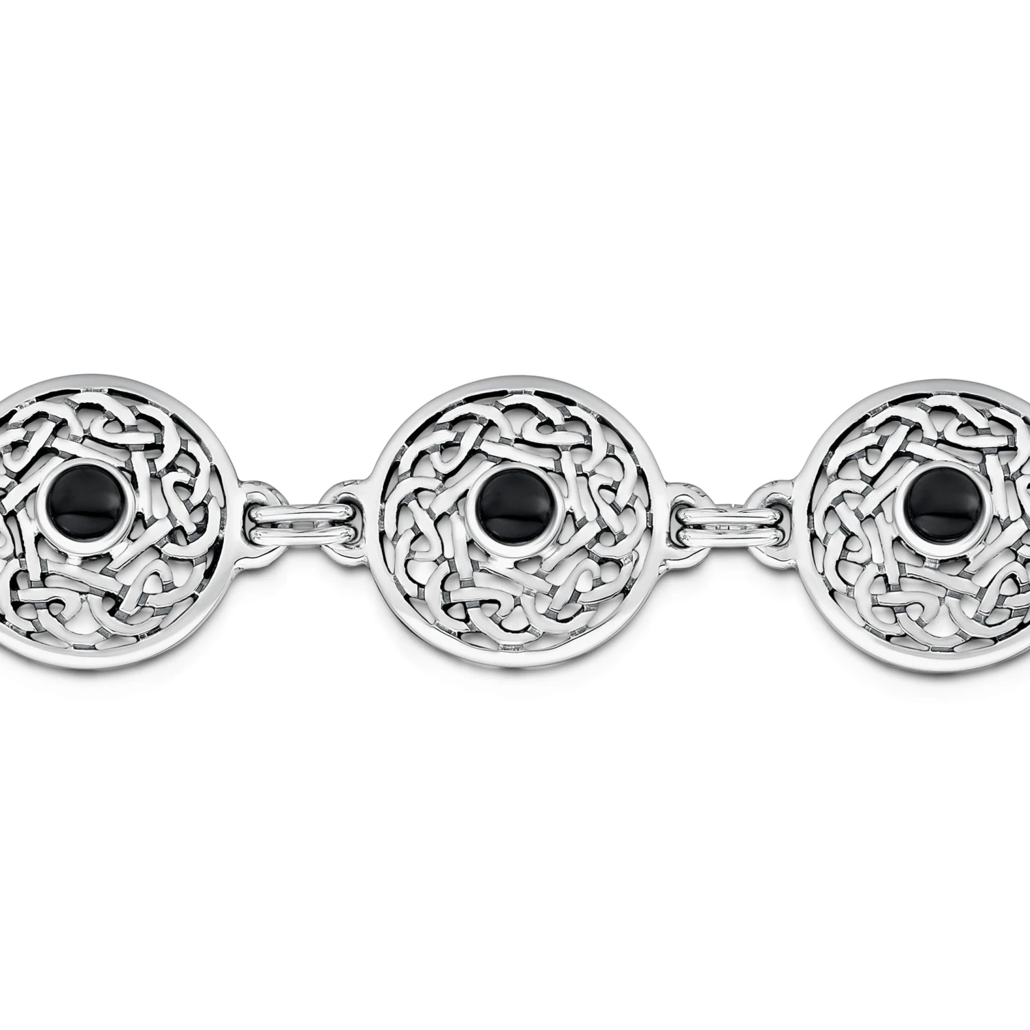 Celtic Onyx 6-link Bracelet In Sterling Silver 2 Celtic Onyx 6-link Bracelet In Sterling Silver - Image 2