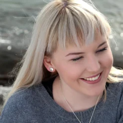 Ogham Small Stud Earrings In Sterling Silver