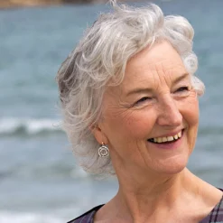 Ogham Drop Earrings In Sterling Silver