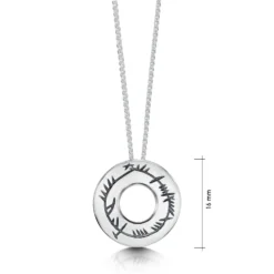 Ogham Small Pendant Necklace In Sterling Silver -Bijourist Sales Store P099 sizes
