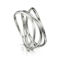 Triple Stacking Wave Ring In Platinum