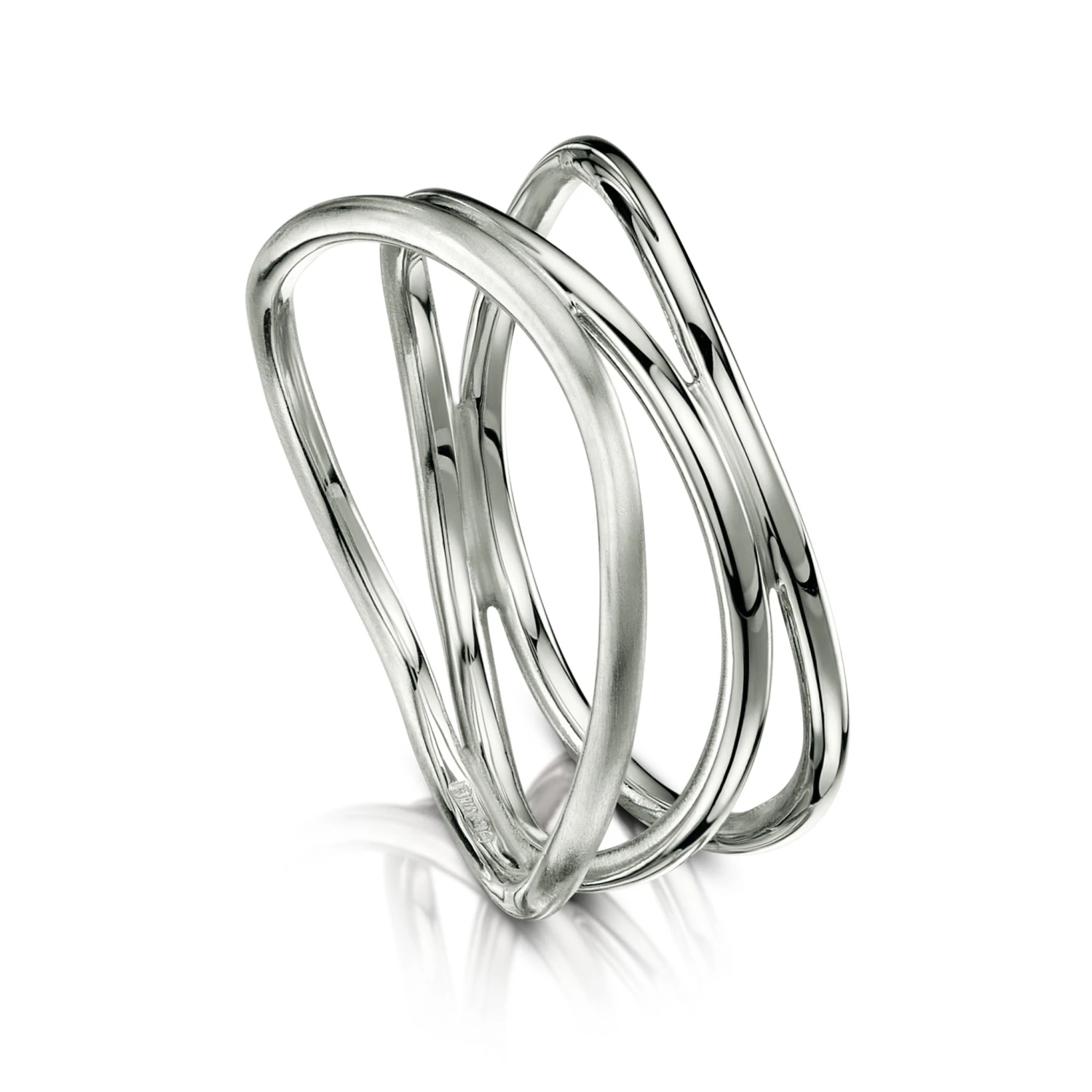 Triple Stacking Wave Ring In Platinum