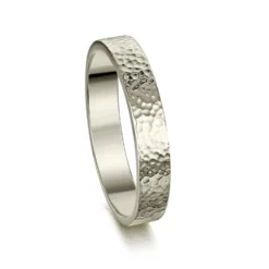 Honeycomb 4mm Textured Ring In Platinum By Sheila Fleet Jewellery