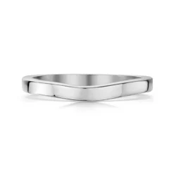 Contemporary Curve Wedding Band In Sterling Silver (RX176)
