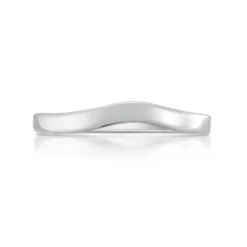 Contemporary Curve Wedding Band In Sterling Silver (RX181)