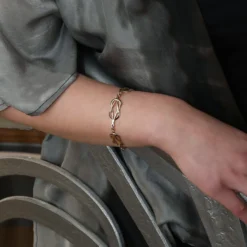 Reef Knot Bracelet In 9ct White And Yellow Gold -Bijourist Sales Store Reef Knot two tone Bracelet