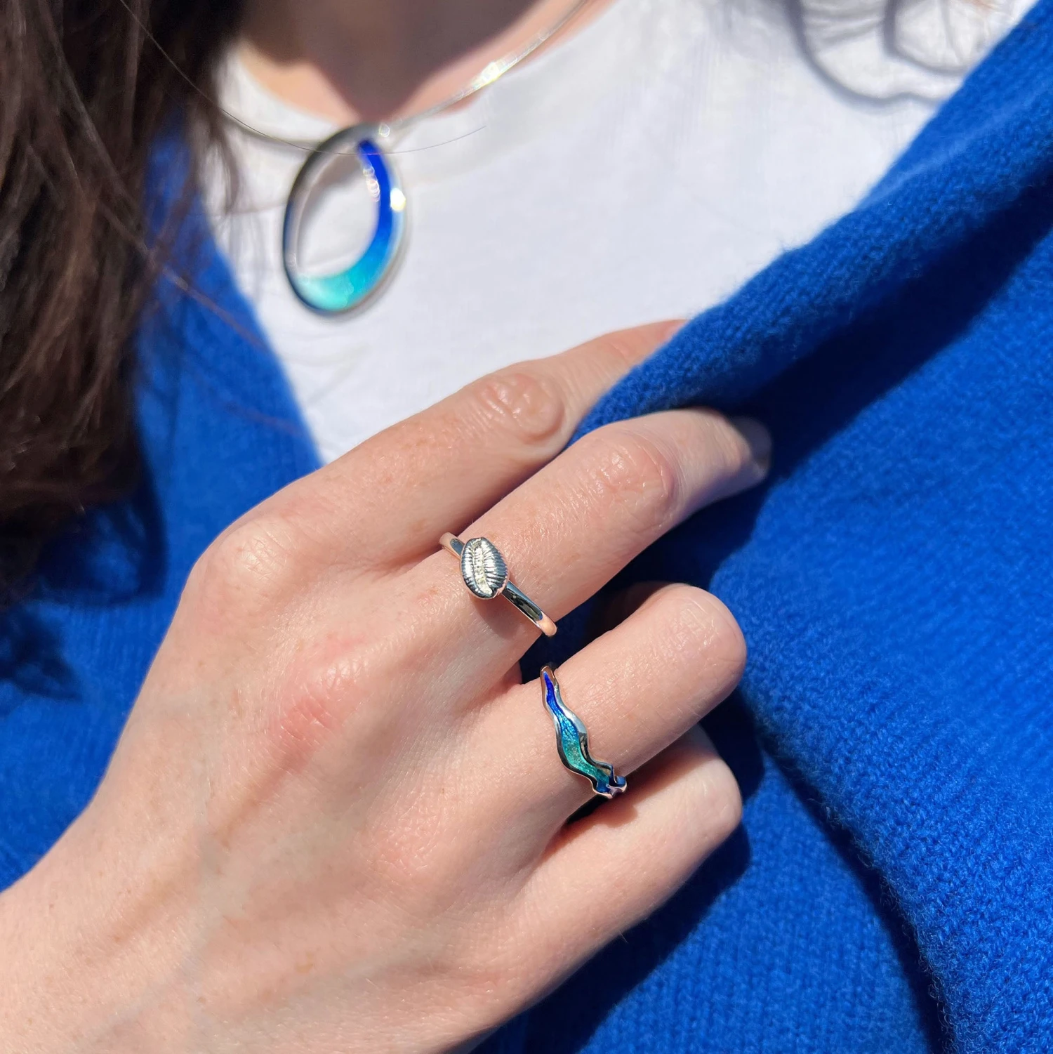 Groatie Buckie Small Shell Ring In Sterling Silver 2 Groatie Buckie Small Shell Ring In Sterling Silver - Image 2