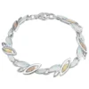 Seasons Gold Leaves Bracelet In Winter Enamel