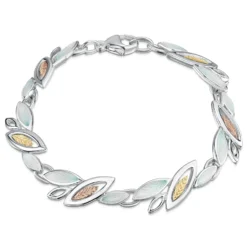 Seasons Gold Leaves Bracelet In Winter Enamel