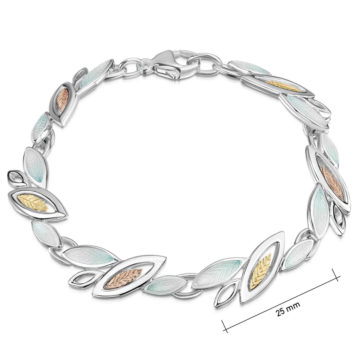 Seasons Gold Leaves Bracelet In Winter Enamel 2 Seasons Gold Leaves Bracelet In Winter Enamel - Image 2