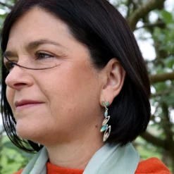 Seasons Gold Leaves 6-leaf Dress Drop Earrings In Summer Enamel 8 Seasons Gold Leaves 6-leaf Dress Drop Earrings In Summer Enamel -Bijourist Sales Store SYR EEX265 SeasonsdropearringsinSummer