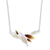 Seasons Gold Leaves Necklace In Autumn Enamel
