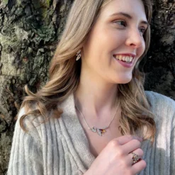 Seasons Gold Leaves Necklace In Autumn Enamel 5 Seasons Gold Leaves Necklace In Autumn Enamel -Bijourist Sales Store SYR EN266 AUTMNSeasonsSilverNecklacewithgoldleavesinAutumnEnamel scaled